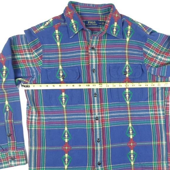Ralph Lauren Aztec Tribal Plaid Button Down Shirt - Picture 2 of 5